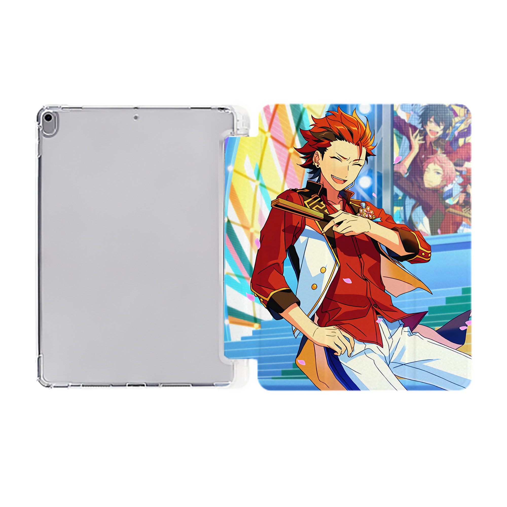 （画像用） あんさんぶるスターズ! Ensemble Stars IPad ケース ペン収納付き 三つ折りスタンド PUレザー×シリコン 対応機種9.5/10.5/10.9インチ